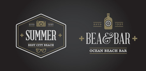 Set of Vector Beach Sea Bar Elements and Summer can be used as Logo or Icon in premium quality