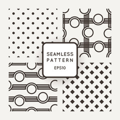 Set of geometric vector seamless patterns