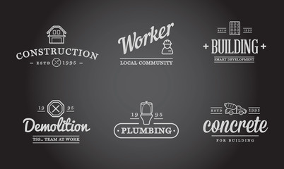 Set of Vector Construction Building Icons Home and Repair can be used as Logo or Icon in premium quality