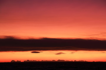 tramonto isole lofoten norvegia