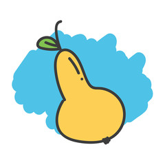 Cartoon doodle pear.
