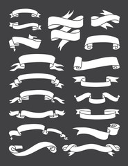 Vector ribbons collection. Set of design elements, shapes, labels