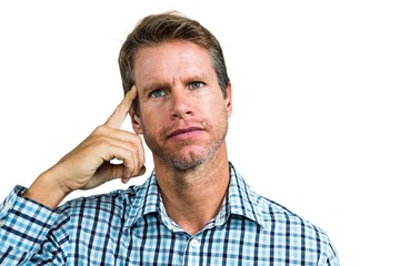 Obraz premium Close-up of thoughtful man