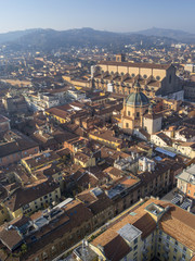 aerial view to Bologna in Italy