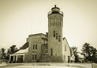Michigan Historical Lighthouse.  The Mackinaw Point Lighthouse has stood on the shores of the...
