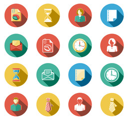 Fototapeta premium Business and Office Flat Icons Set