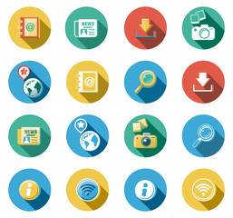 Internet and Web Flat Icons Set