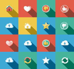Internet and Web Flat Icons Set