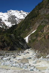 Georgia mountains and river in summer time