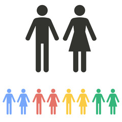 Man and Woman restroom- vector icon.