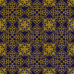 Elegant antique background image of cross flower geometry line pattern.
