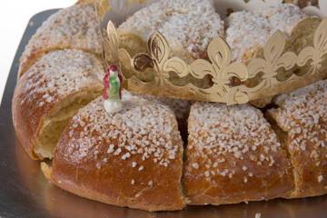 French typical dessert of Epiphany with crown