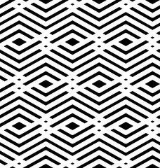 Black and white geometric art seamless pattern, vector mosaic 