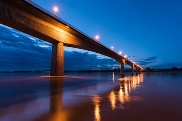 Bridge across the Mekong River. Thai-Lao friendship bridge, Thailand