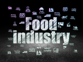 Manufacuring concept: Food Industry in grunge dark room