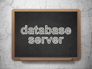 Programming concept: Database Server on chalkboard background