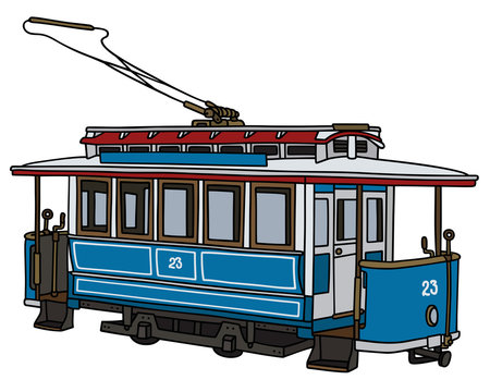 Classic tramway / Hand drawing, vector illustration