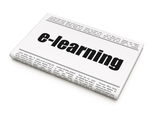 Learning concept: newspaper headline E-learning