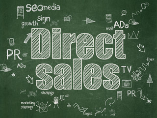 Marketing concept: Direct Sales on School Board background
