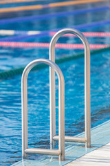 Obraz na płótnie Canvas Detail from olympic swimming pool with swim lanes