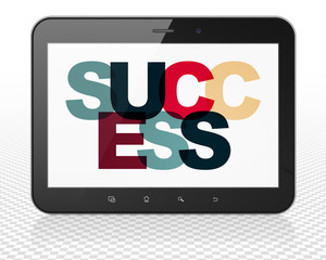Business concept: Tablet Pc Computer with Success on  display