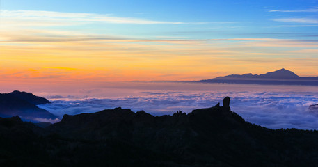 sunset over clouds - Gran Canaria - Roque del nublo national park