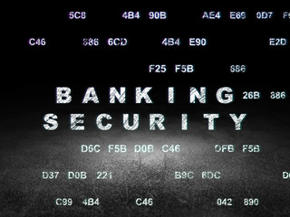 Security concept: Banking Security in grunge dark room