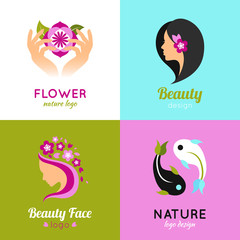 Beauty concept design 4 flat square