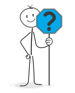 Stickman With Asking Question Shield