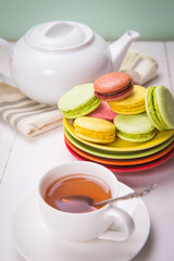 macaroons with tea