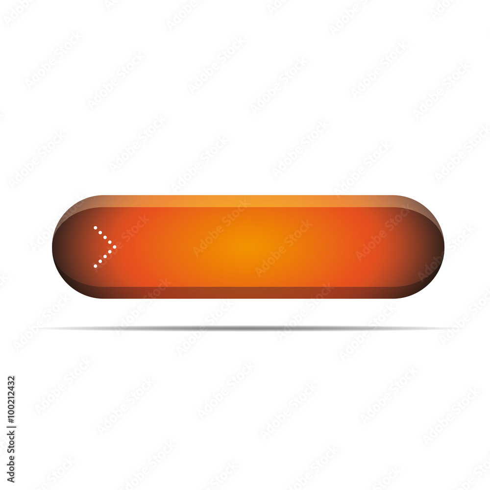 Poster empty orange button for web vector