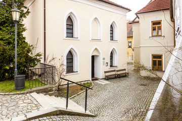 Fototapeta na wymiar Front synagogue, Jewish Quarter, Trebic, Czech Republic