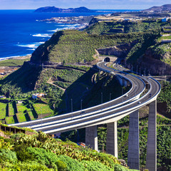 Gran Canaria island - view with impressive bridge in mountains