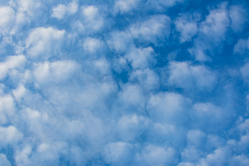 White clouds, blue sky