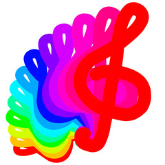 Colored treble clef