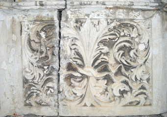 Ancient stone flower pattern, texture, background