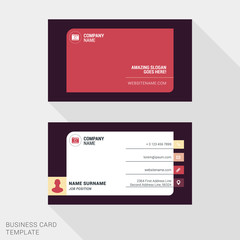 Modern Creative Business Card Template. Flat Design Vector Illustration. Stationery Design