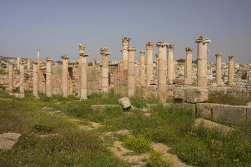 Ruins of the ancient Roman city of Gerasa, Jerash, Jordan