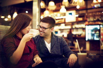 Lovely young couple dating.