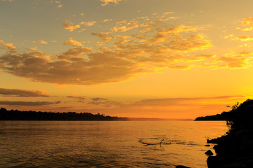 Naklejka premium Color of the sky that morning Mekong River Ubon Ratchathani, Tha