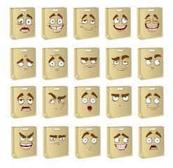 set of smiles clean paper bags for food