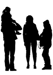 Families people with little child on white background