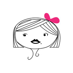 Vector cartoon  abstract portrait of woman