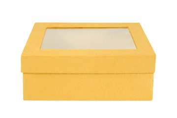 Yellow paper box isolated