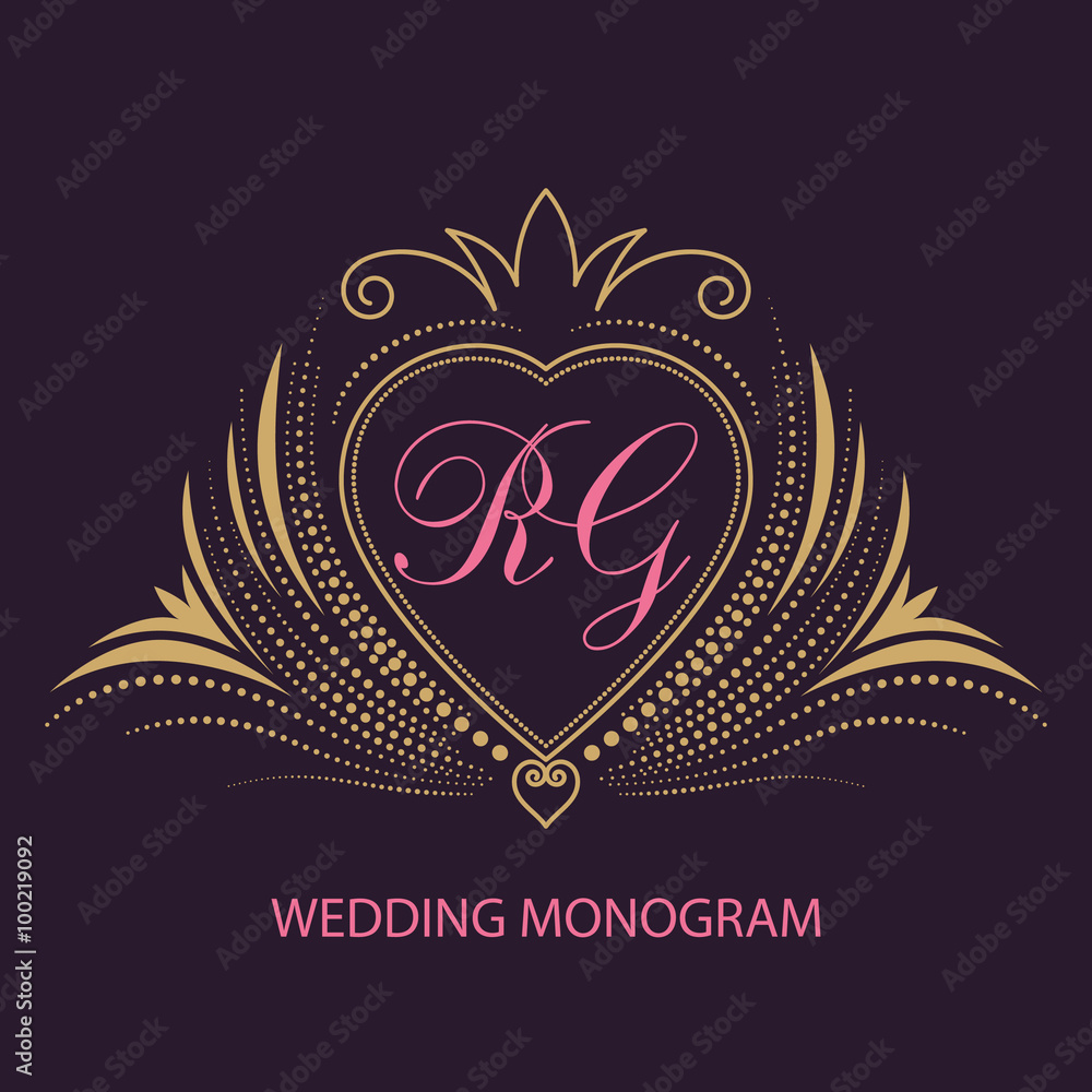 Poster templates elements monograms for various design projects