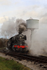Fototapeta na wymiar Flying Scotsman with Steam and Smoke.