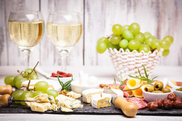 Cheese and salami plate