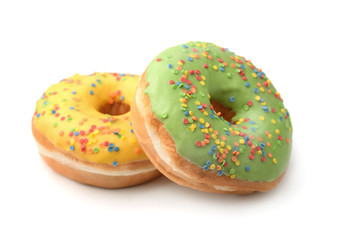 Two color glazed donuts