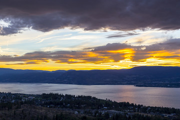Summer Sunset in the Okanagan Valley and Lake Okanagan