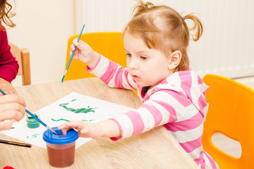 Girl is painting